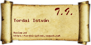 Tordai István névjegykártya